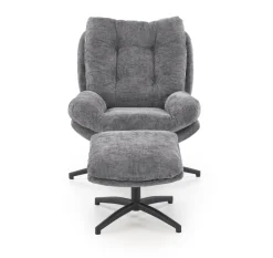 Halmar Fotele*PESTO fotel z podnóżkiem / funkcja kołyski, popielaty1 sztuka