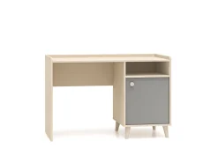 ML Meble Biurka*Piaskowe biurko Mevel 07 z szarym frontem