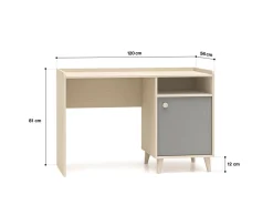ML Meble Biurka*Piaskowe biurko Mevel 07 z szarym frontem
