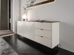 Mebelbos Półki Do Przedpokoju|Półki Do Sypialni*Półka wisząca 150 cm EVO kaszmir / dąb castello EO-10