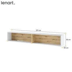 Lenart Tapczany|Półki Wiszące Do Półkotapczanu*PÓŁKA WISZĄCA BC-30 DO PÓŁKOTAPCZANU DĄB ARTISAN / BIAŁY BED CONCEPT