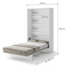 Lenart Tapczany|Półkotapczany Pionowe*PÓŁKOTAPCZAN PIONOWY BIAŁY BC-02 BED CONCEPT
