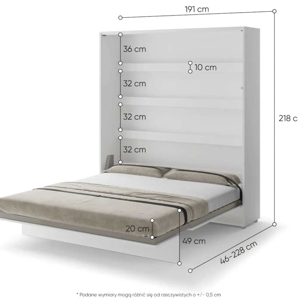 Lenart Tapczany|Półkotapczany Pionowe*PÓŁKOTAPCZAN PIONOWY BIAŁY BC-13 BED CONCEPT