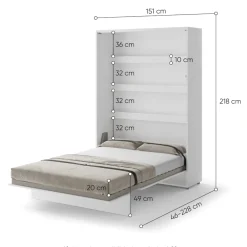 Lenart Tapczany|Półkotapczany Pionowe*PÓŁKOTAPCZAN PIONOWY BIAŁY POŁYSK BC-01 BED CONCEPT