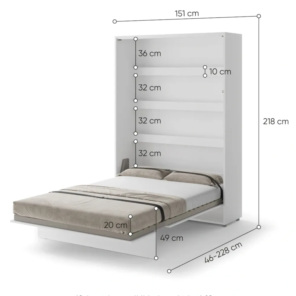 Lenart Tapczany|Półkotapczany Pionowe*PÓŁKOTAPCZAN PIONOWY BIAŁY POŁYSK BC-01 BED CONCEPT