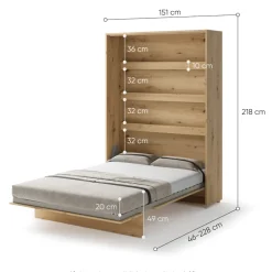 Lenart Tapczany|Półkotapczany Pionowe*PÓŁKOTAPCZAN PIONOWY DĄB ARTISAN BC-01 BED CONCEPT