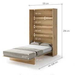 Lenart Tapczany|Półkotapczany Pionowe*PÓŁKOTAPCZAN PIONOWY DĄB ARTISAN BC-02 BED CONCEPT