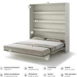 Lenart Tapczany|Półkotapczany Pionowe*PÓŁKOTAPCZAN PIONOWY KASZMIR BC-13 BED CONCEPT