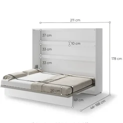 Lenart Tapczany|Półkotapczany Poziome*PÓŁKOTAPCZAN POZIOMY BIAŁY BC-14 BED CONCEPT