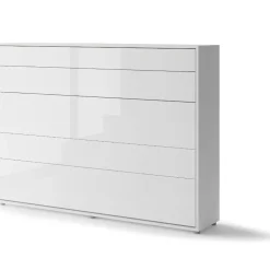 Lenart Tapczany|Półkotapczany Poziome*PÓŁKOTAPCZAN POZIOMY BIAŁY POŁYSK BC-04 BED CONCEPT