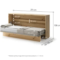 Lenart Tapczany|Półkotapczany Poziome*PÓŁKOTAPCZAN POZIOMY DAB ARTISAN BC-06 BED CONCEPT