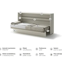 Lenart Tapczany|Półkotapczany Poziome*PÓŁKOTAPCZAN POZIOMY KASZMIR BC-06 BED CONCEPT