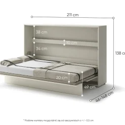 Lenart Tapczany|Półkotapczany Poziome*PÓŁKOTAPCZAN POZIOMY KASZMIR BC-05 BED CONCEPT
