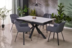Halmar Stoły*PLATAN stół rozkładany, biały marmur / czarny (2p=1szt)1 sztuka