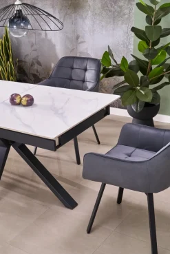 Halmar Stoły*PLATAN stół rozkładany, biały marmur / czarny (2p=1szt)1 sztuka