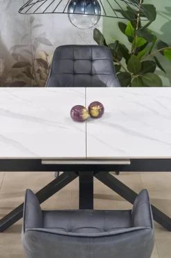 Halmar Stoły*PLATAN stół rozkładany, biały marmur / czarny (2p=1szt)1 sztuka