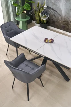 Halmar Stoły*PLATAN stół rozkładany, biały marmur / czarny (2p=1szt)1 sztuka