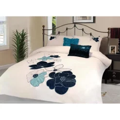 ArteHome Pościel*Pościel bawełniana Faro premium w biało-niebieskim kolorze 160x200 cm