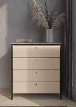 Lenart Komody Do Biura|Komody Do Przedpokoju*Pojemna komoda z szufladami ENNA EN-03 beż piaskowy