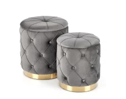 Halmar Fotele*POLLY zestaw 2 puf, popiel (1p=1kpl)1 sztuka