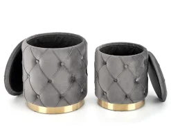 Halmar Fotele*POLLY zestaw 2 puf, popiel (1p=1kpl)1 sztuka