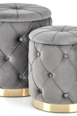 Halmar Fotele*POLLY zestaw 2 puf, popiel (1p=1kpl)1 sztuka