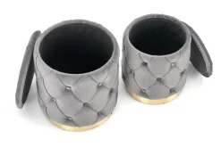 Halmar Fotele*POLLY zestaw 2 puf, popiel (1p=1kpl)1 sztuka