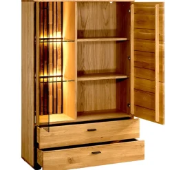 Dekort Komody Do Biura|Komody Do Przedpokoju*Przeszklona witryna dębowa Tramonto TYP 45
