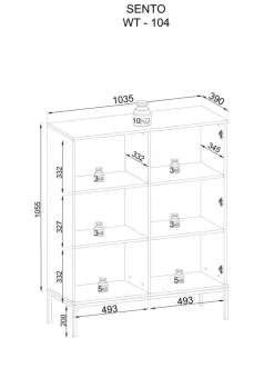 Piaski Witryny Do Jadalni|Witryny Do Salonu*Przeszklona witryna frezowana z oświetleniem Sento czarny / dąb wotan