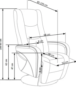 Halmar Fotele*PULSAR recliner z funkcją masażu popielaty1 sztuka