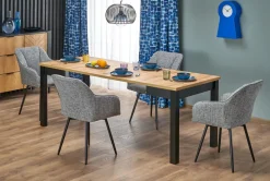 Halmar Stoły*QUBIK stół rozkładany 80-200/80/76 cm dąb artisan/czarny (2p=1szt)1 sztuka