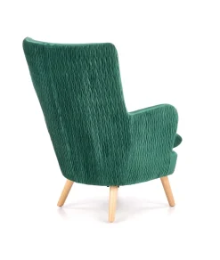 Halmar Fotele*RAVEL fotel wypoczynkowy ciemny zielony / naturalny1 sztuka