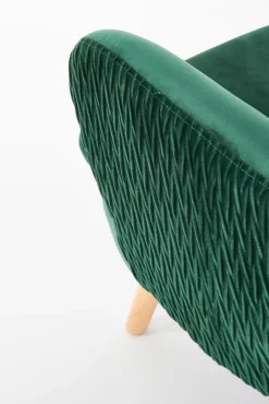 Halmar Fotele*RAVEL fotel wypoczynkowy ciemny zielony / naturalny1 sztuka