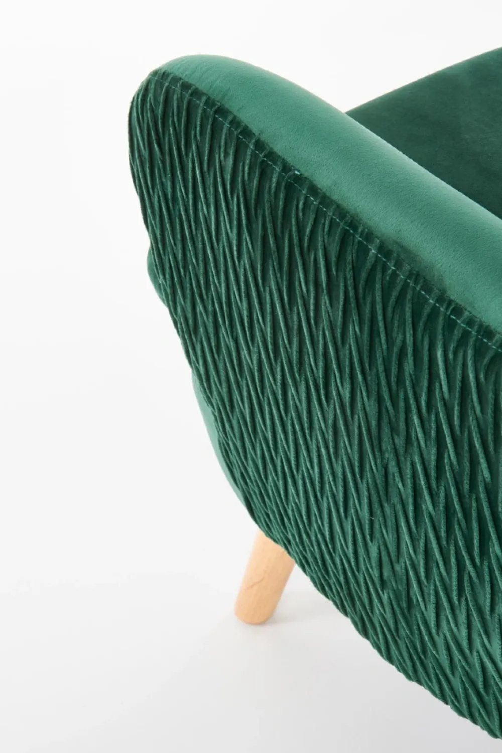 Halmar Fotele*RAVEL fotel wypoczynkowy ciemny zielony / naturalny1 sztuka