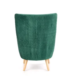 Halmar Fotele*RAVEL fotel wypoczynkowy ciemny zielony / naturalny1 sztuka