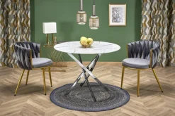 Halmar Stoły*RAYMOND 3 stół, blat - biały marmur, nogi - srebrny (2p=1szt)1 sztuka