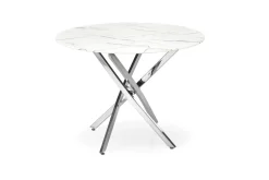 Halmar Stoły*RAYMOND 3 stół, blat - biały marmur, nogi - srebrny (2p=1szt)1 sztuka