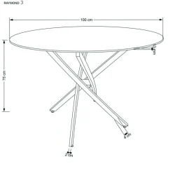 Halmar Stoły*RAYMOND 3 stół, blat - biały marmur, nogi - srebrny (2p=1szt)1 sztuka