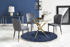 Halmar Stoły*RAYMOND stół, blat - transparentny, nogi - złoty (2p=1szt)1 sztuka