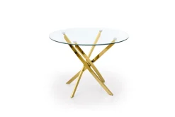 Halmar Stoły*RAYMOND stół, blat - transparentny, nogi - złoty (2p=1szt)1 sztuka