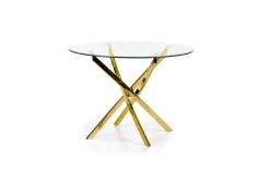 Halmar Stoły*RAYMOND stół, blat - transparentny, nogi - złoty (2p=1szt)1 sztuka