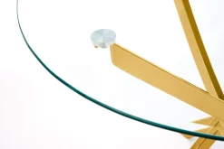 Halmar Stoły*RAYMOND stół, blat - transparentny, nogi - złoty (2p=1szt)1 sztuka