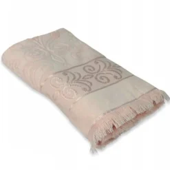 ArteHome Ręczniki*Ręcznik żakardowy 50x90cm różowy z ozdobnym strzępieniem na końcach