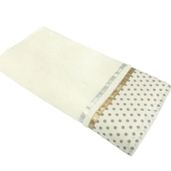 ArteHome Ręczniki*Ręcznik bawełniany 50x90cm z kropeczkami i ozdobnymi tasiemkami kremowy