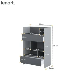 Lenart Tapczany|Nadstawki Do Półkotapczanu*REGAŁ BC-26 DO PÓŁKOTAPCZANU GRAFITOWY / SZARY 92x138 BED CONCEPT