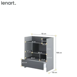 Lenart Tapczany|Nadstawki Do Półkotapczanu*REGAŁ BC-25 DO PÓŁKOTAPCZANU GRAFITOWY / SZARY 92x108 BED CONCEPT