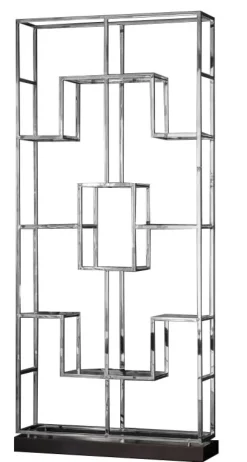 ArteHome Szafki I Regały*Regał Deacon 108/29/240cm chromowany ze szklanymi półkami srebrny