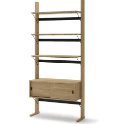 Lenart Komody Do Biura|Komody Do Przedpokoju*Regał dwudrzwiowy 2d OLLIE OL-01 dąb olejowany+ czarny