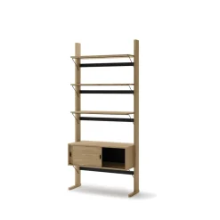 Lenart Komody Do Biura|Komody Do Przedpokoju*Regał dwudrzwiowy 2d OLLIE OL-01 dąb olejowany+ czarny