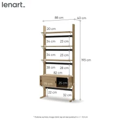 Lenart Komody Do Biura|Komody Do Przedpokoju*Regał dwudrzwiowy 2d OLLIE OL-01 dąb olejowany+ czarny